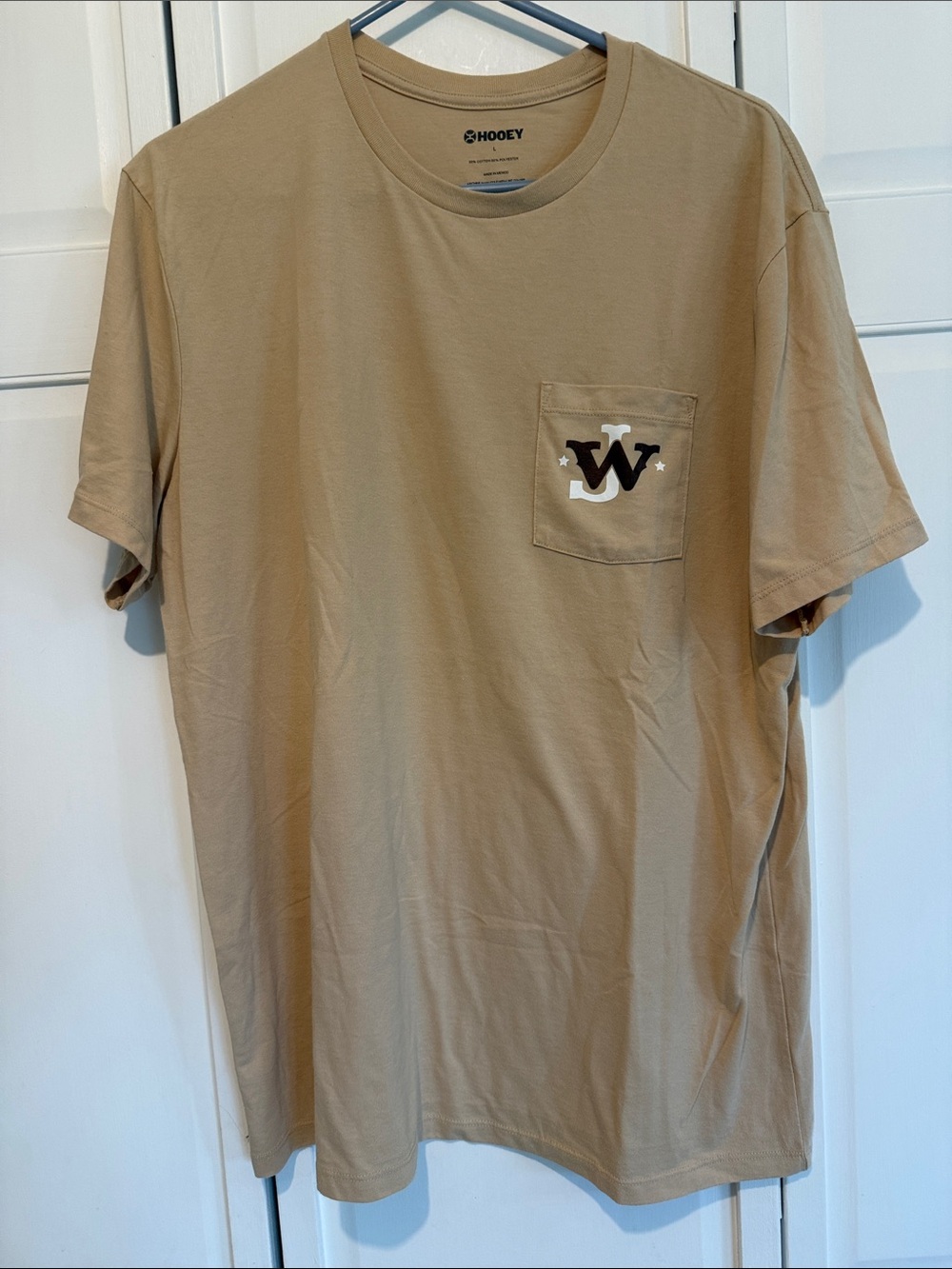 Hooey Men’s Tan Short-Sleeve Pocket Tee with John Wayne Logo